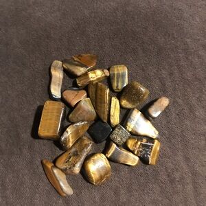 Tumbled Tiger's Eye Gemstone Mix - Brown & Gold